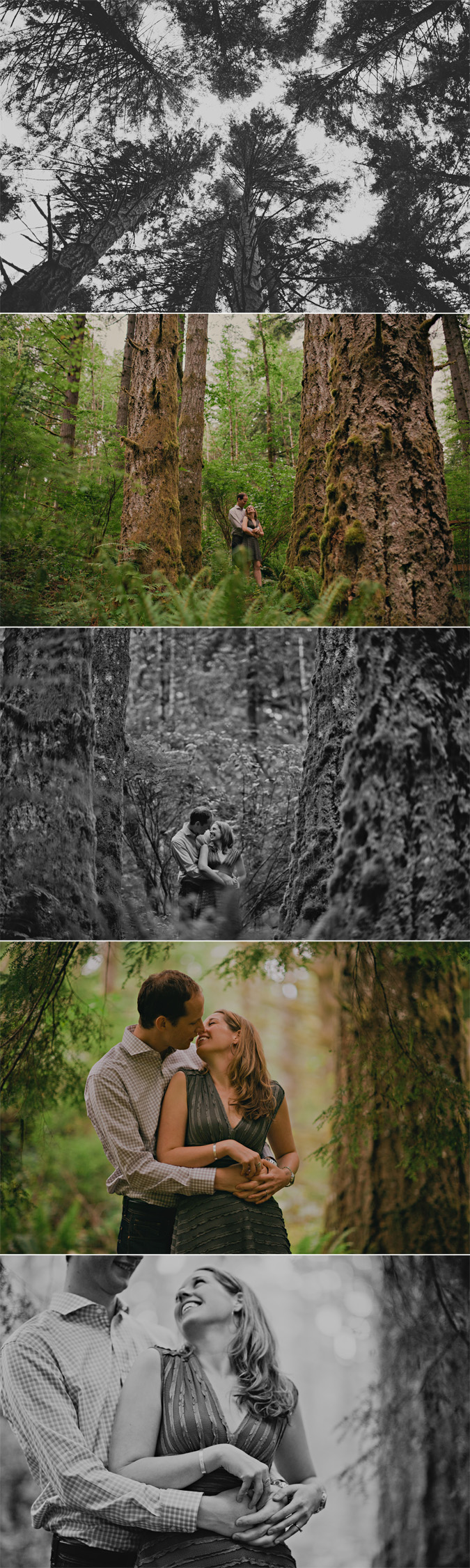 creative engagement photos of a couple in seal bay provincial park, comox, bc 